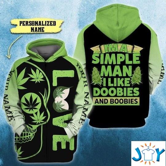 I’m A Simple-Man I Like Doobies and Boobies Skull 3D All Over Printed hoodie
