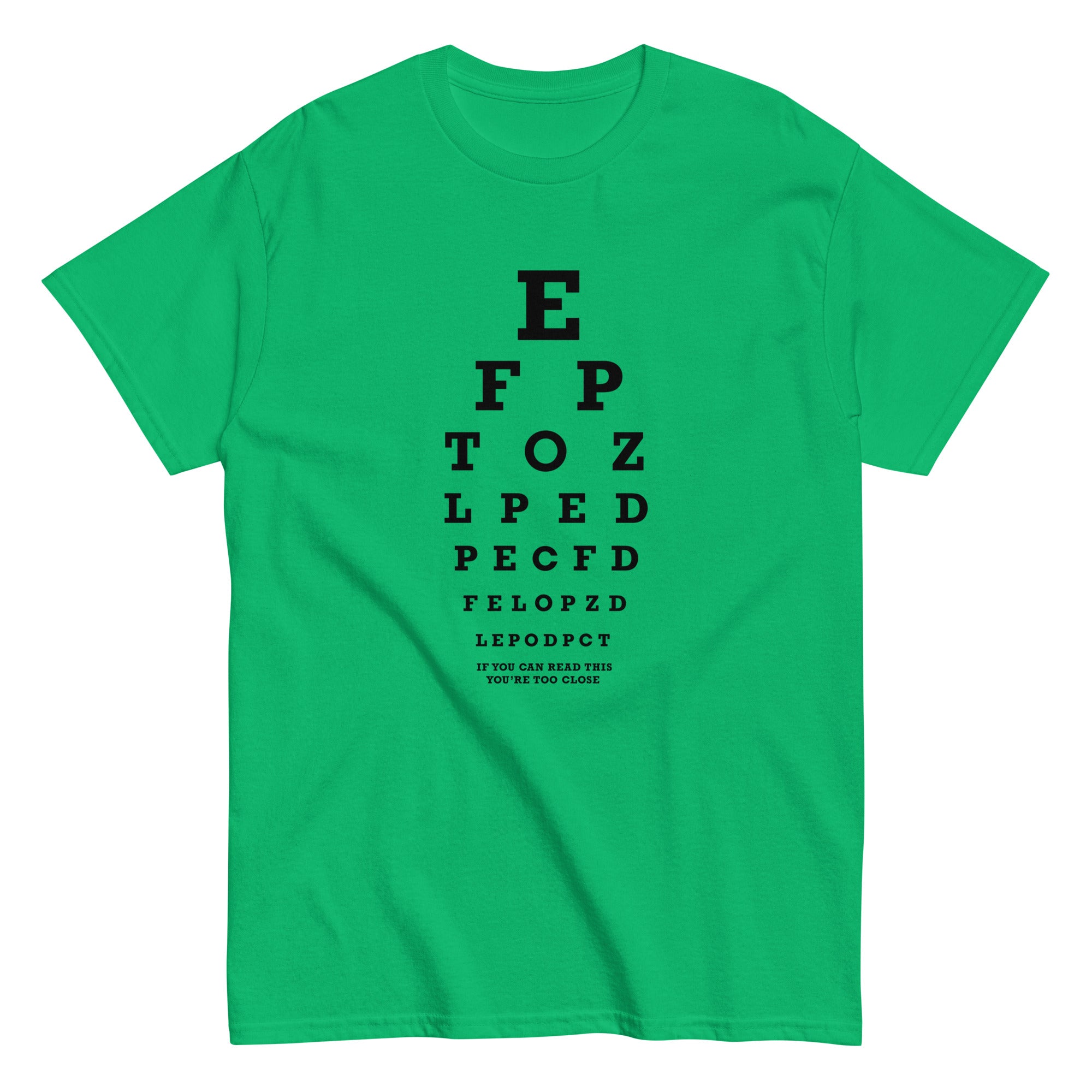 Too Close Eye Chart Men's Classic Tee