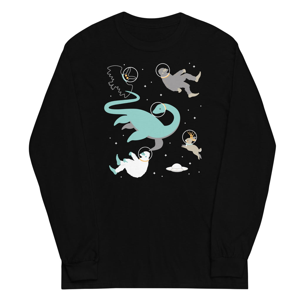 Cryptids In Space Unisex Long Sleeve Tee