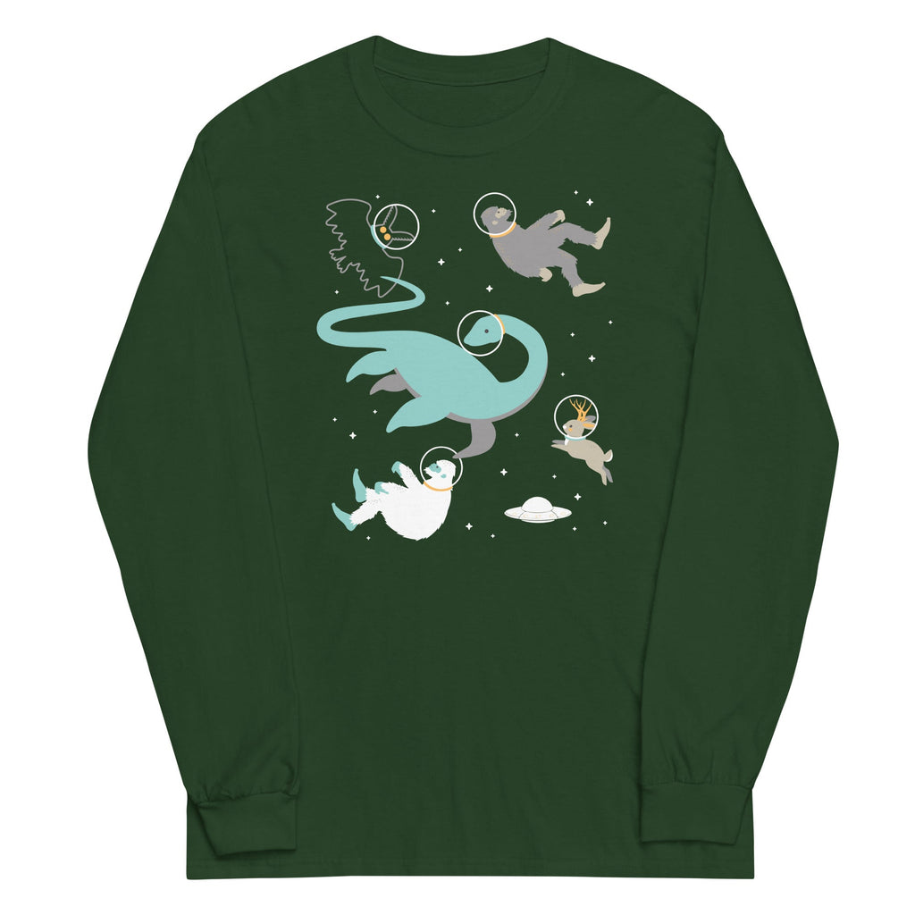 Cryptids In Space Unisex Long Sleeve Tee