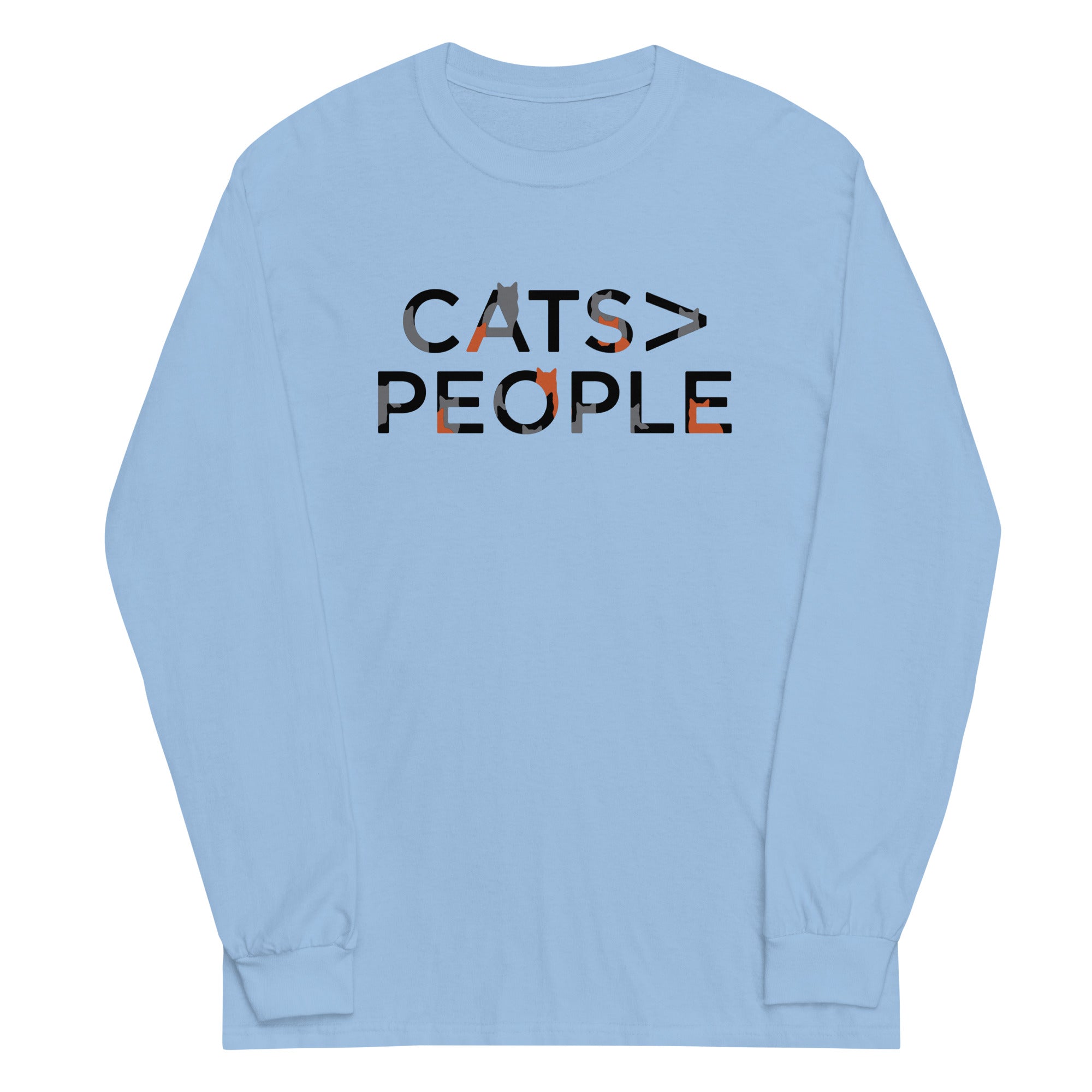 Cats>People Unisex Long Sleeve Tee