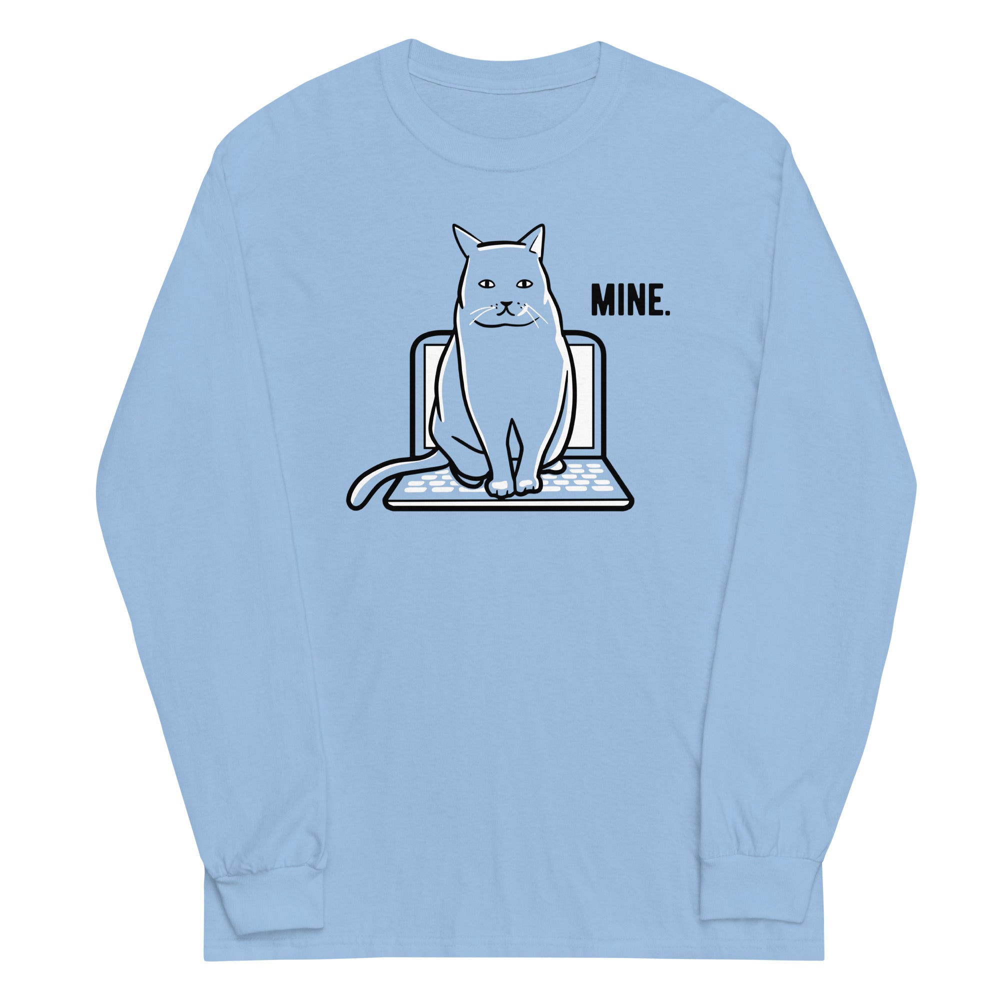 Mine Computer Cat Unisex Long Sleeve Tee