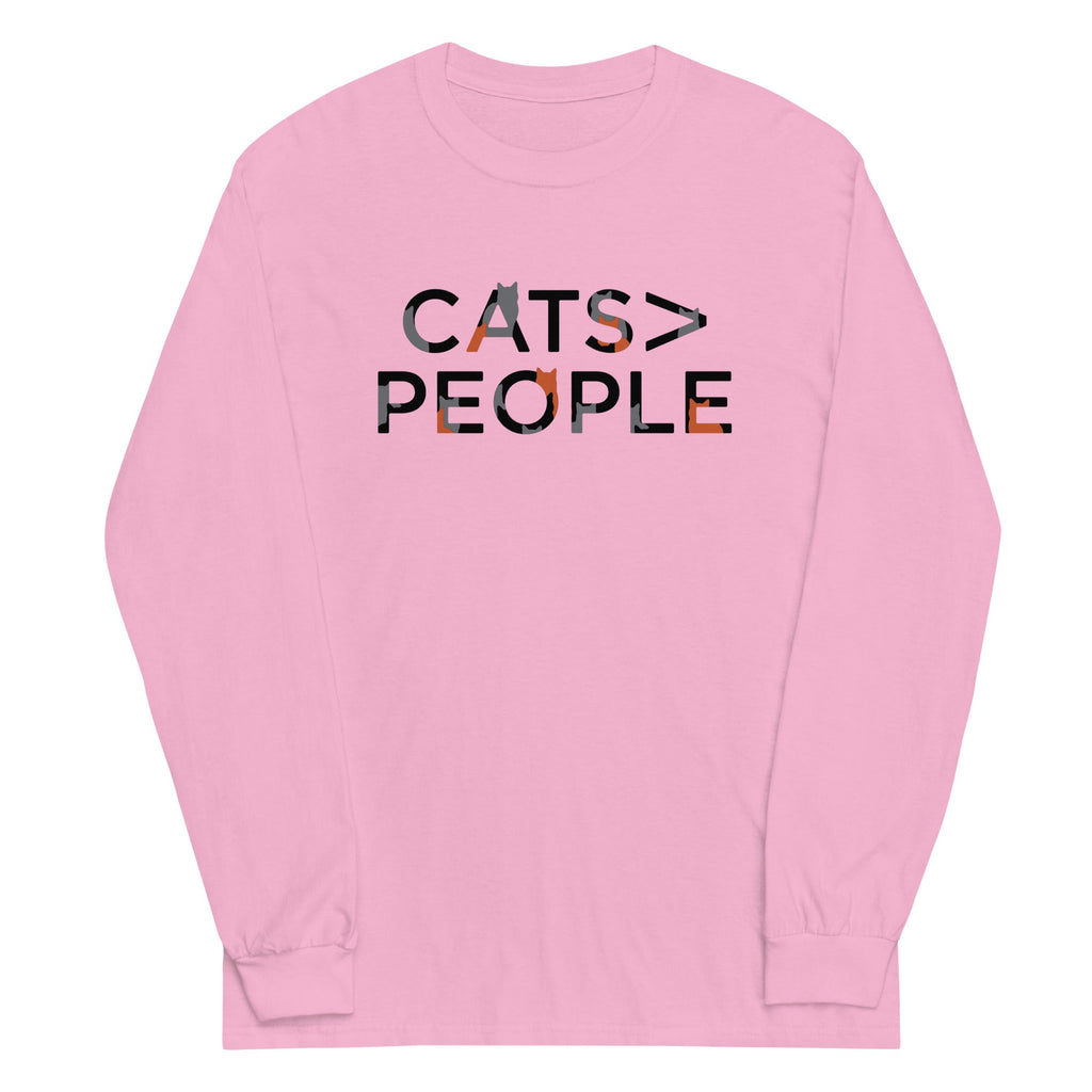 Cats>People Unisex Long Sleeve Tee