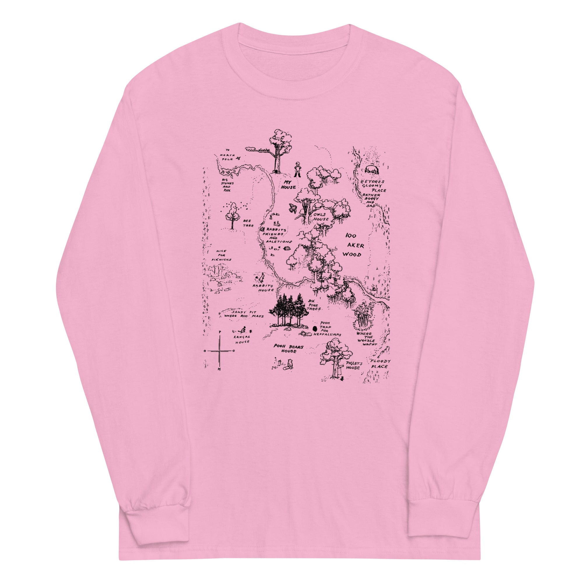 100 Acre Map Unisex Long Sleeve Tee