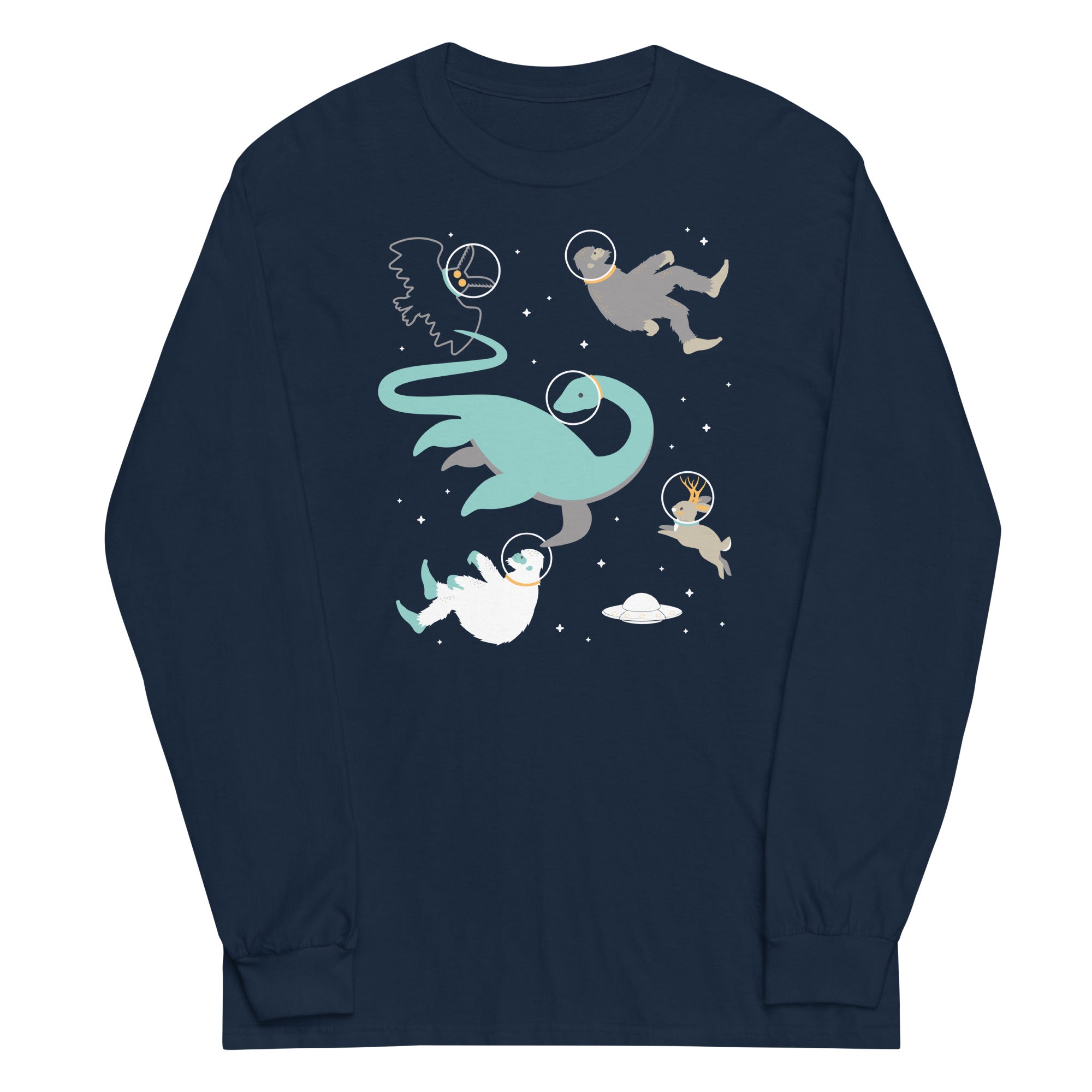 Cryptids In Space Unisex Long Sleeve Tee
