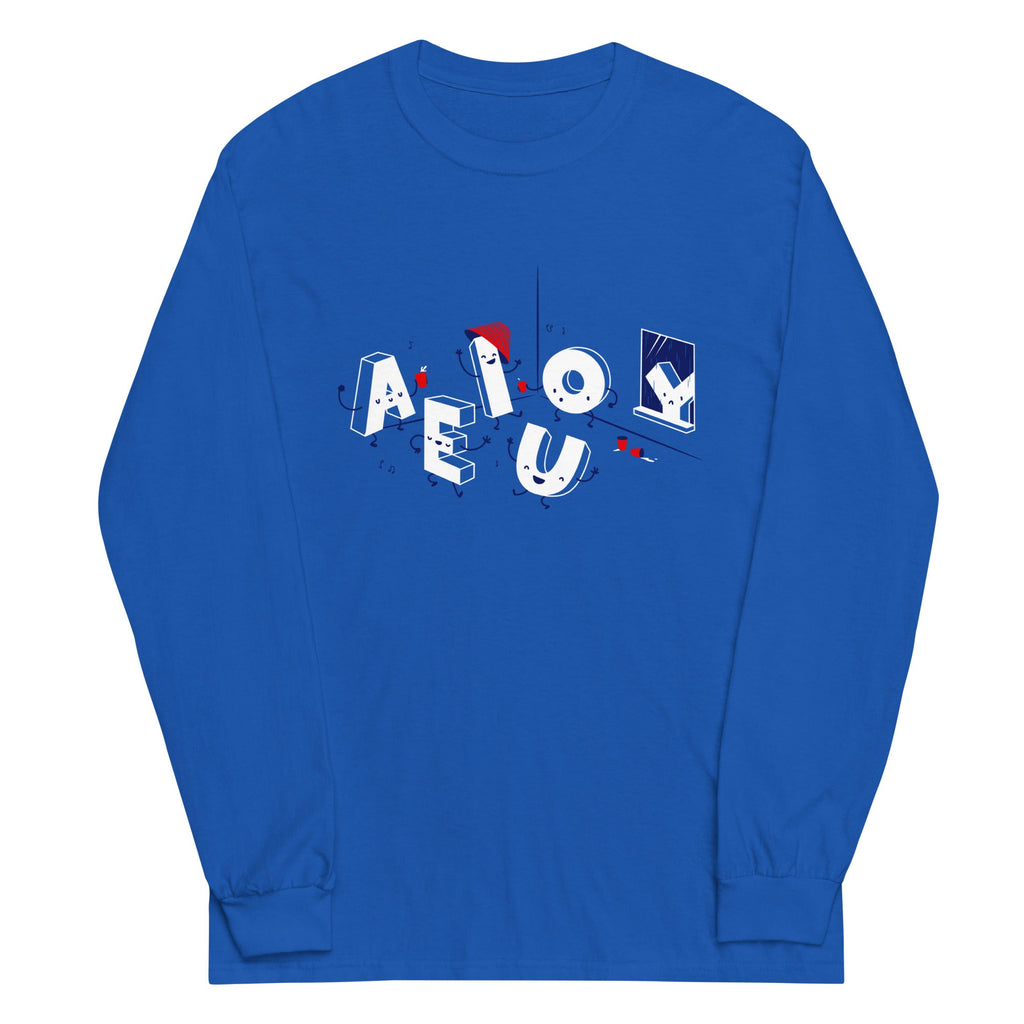 Vowel Party Time Unisex Long Sleeve Tee