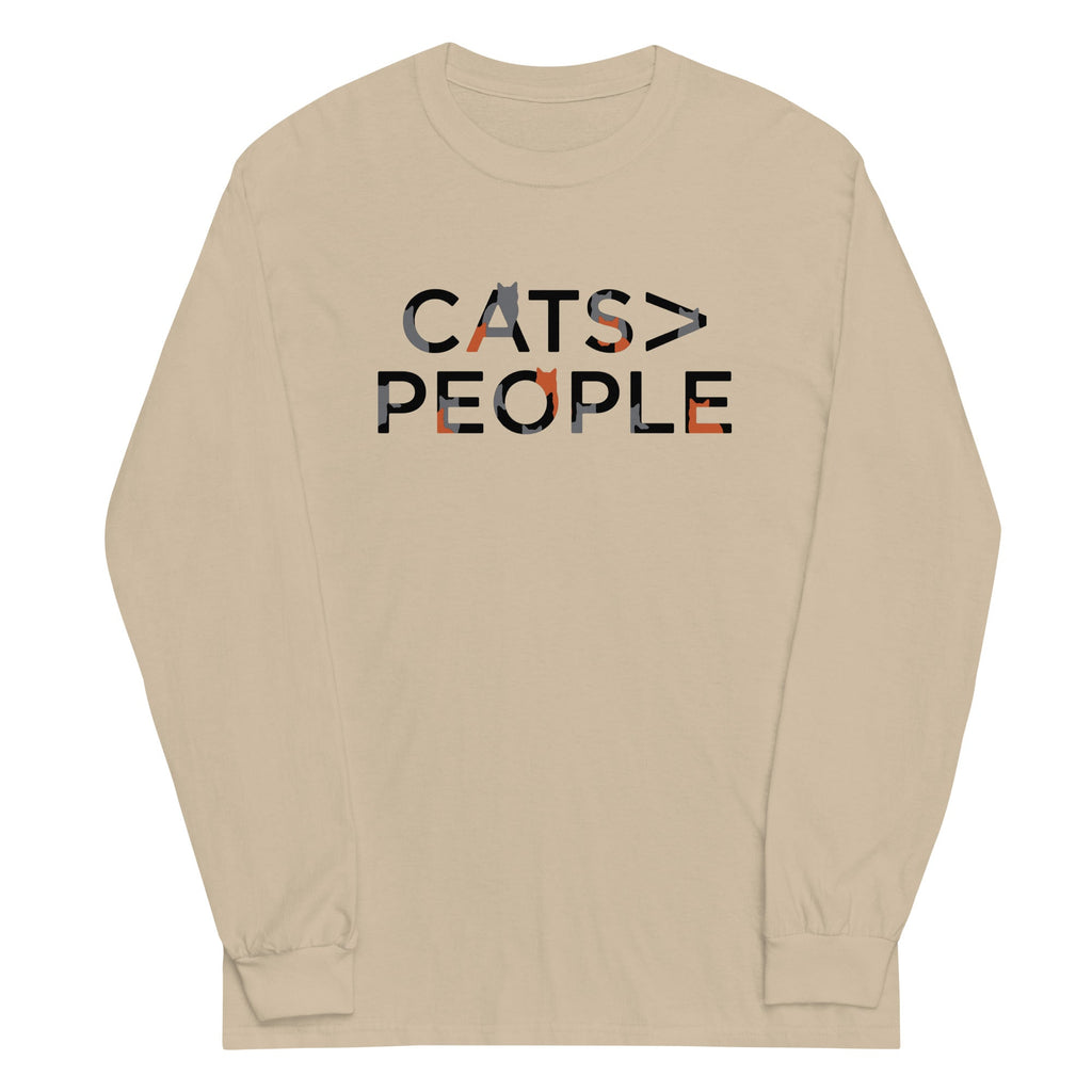 Cats>People Unisex Long Sleeve Tee