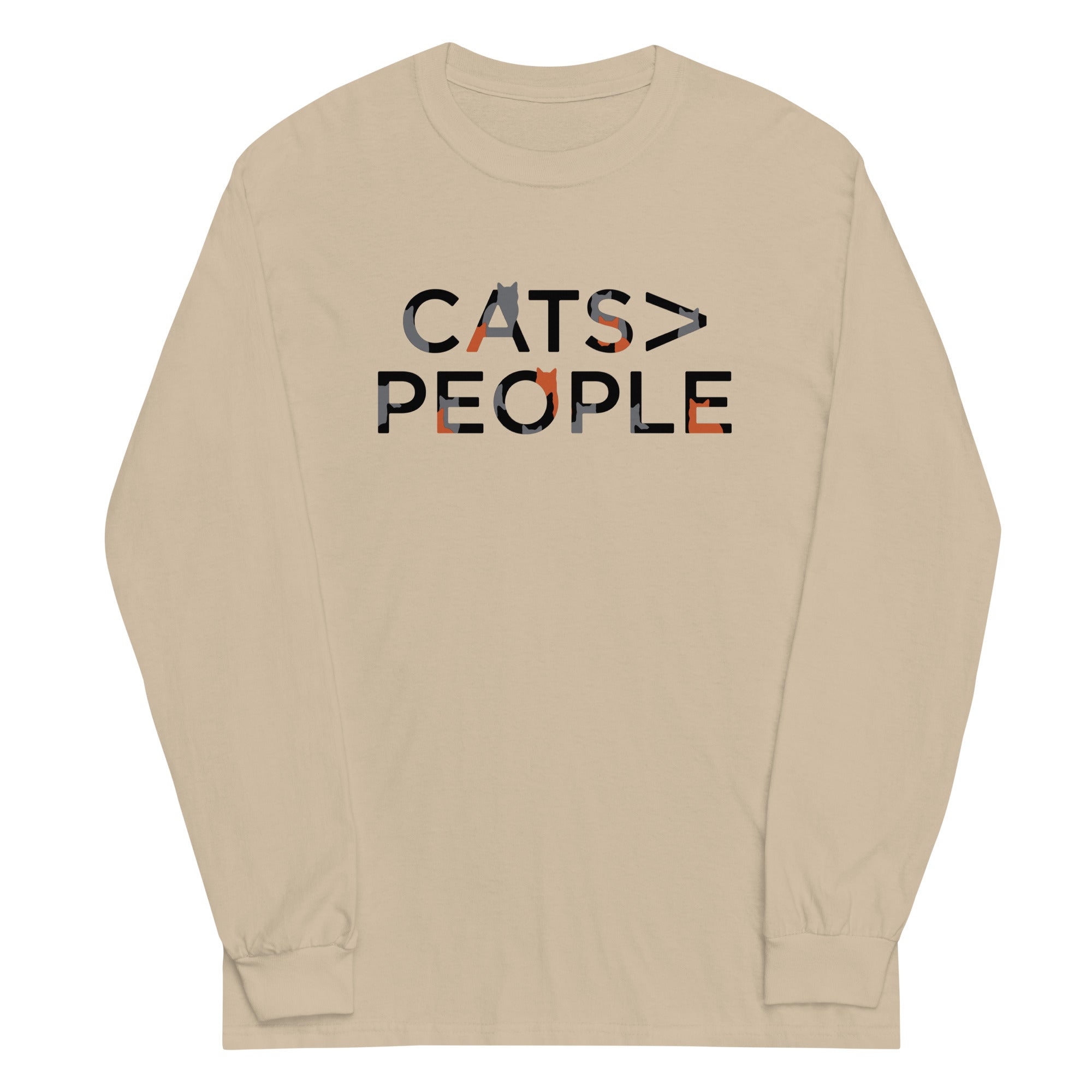 Cats>People Unisex Long Sleeve Tee