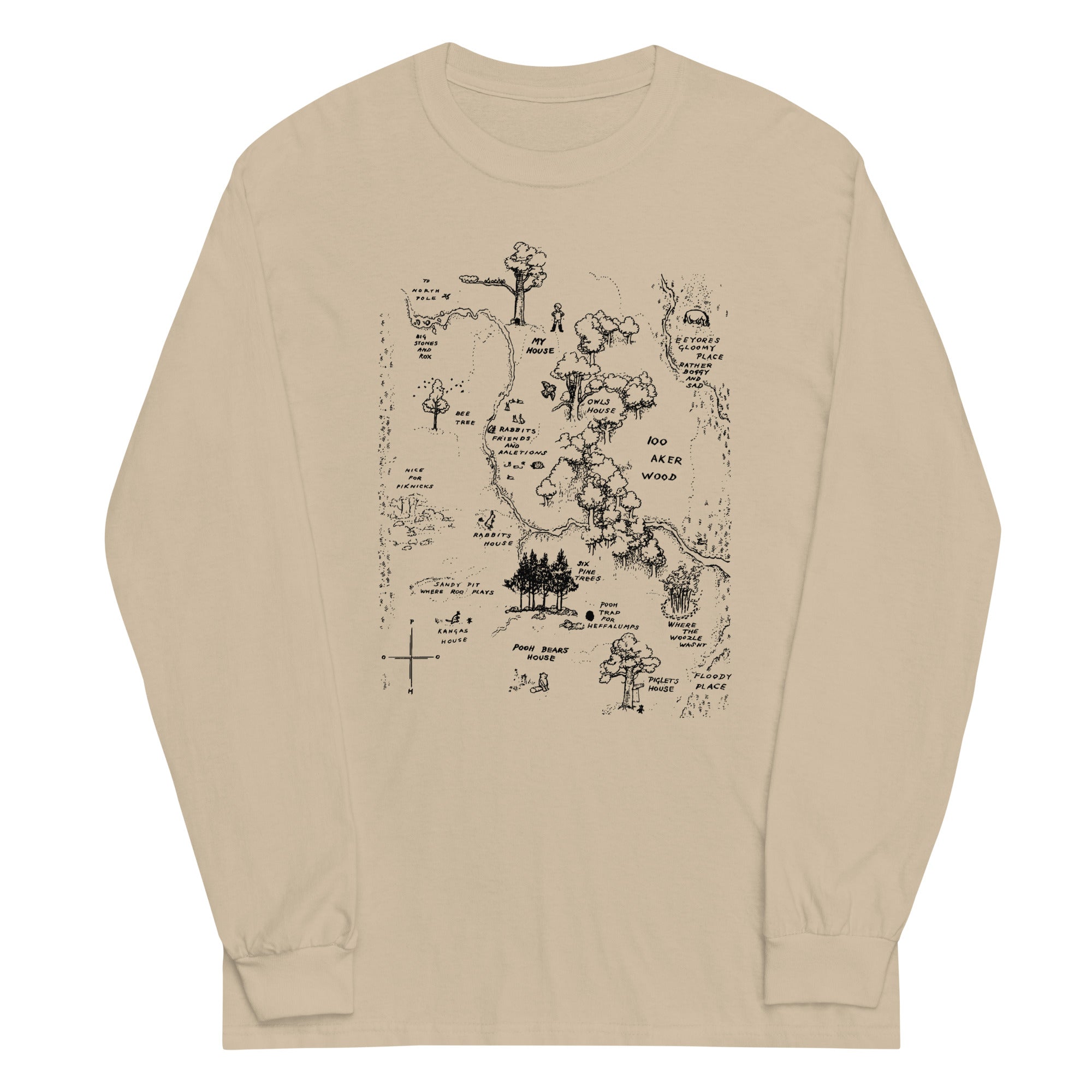 100 Acre Map Unisex Long Sleeve Tee