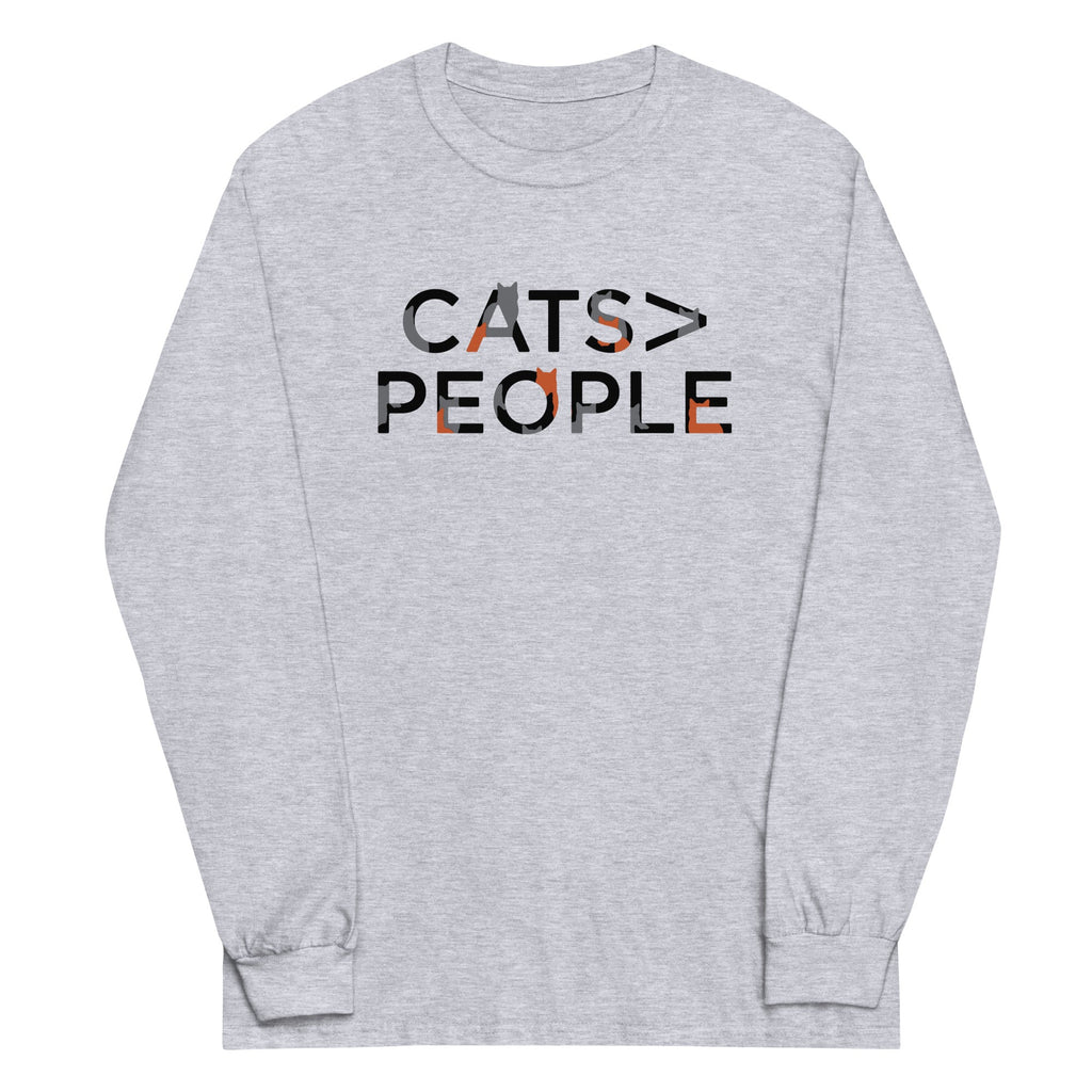 Cats>People Unisex Long Sleeve Tee