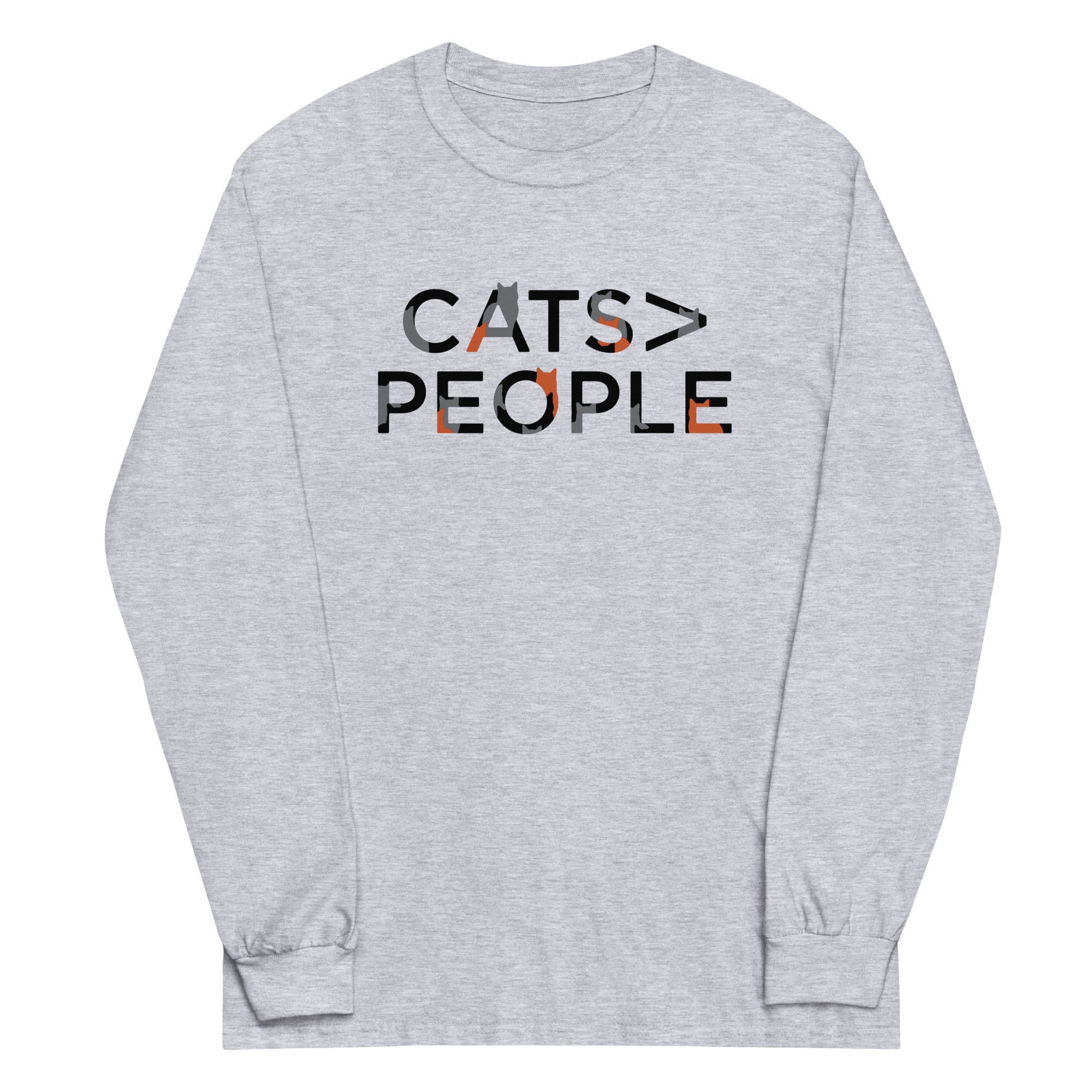 Cats>People Unisex Long Sleeve Tee