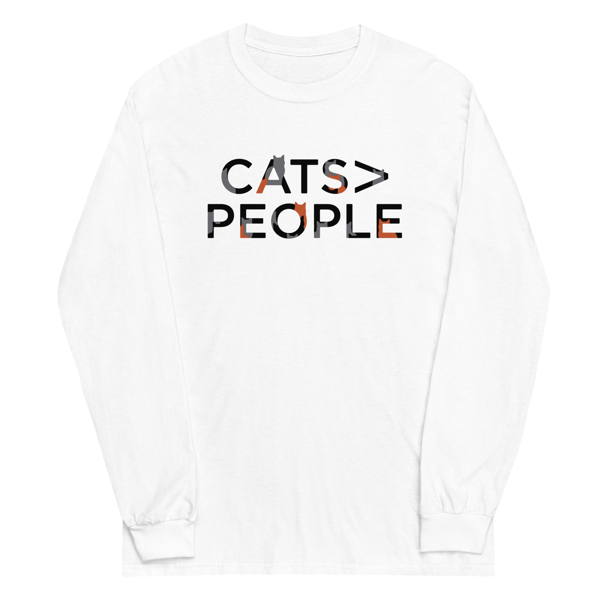 Cats>People Unisex Long Sleeve Tee