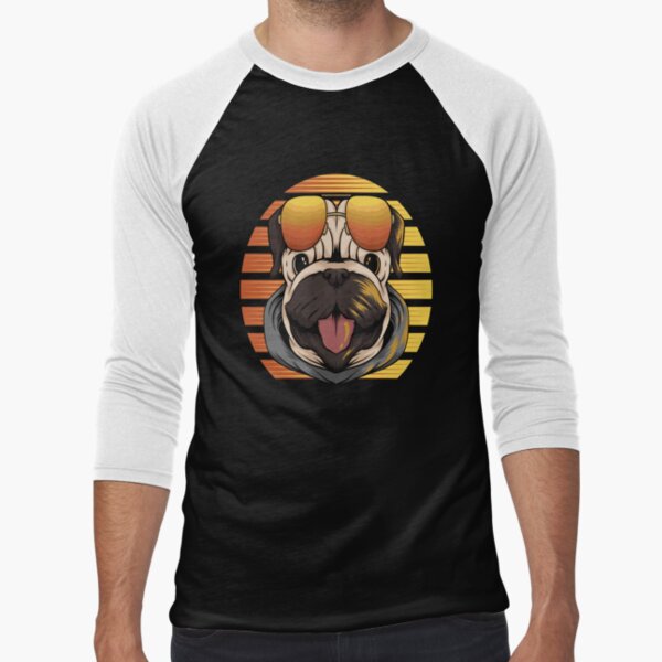 pug dog retro sunset by crack dsg
