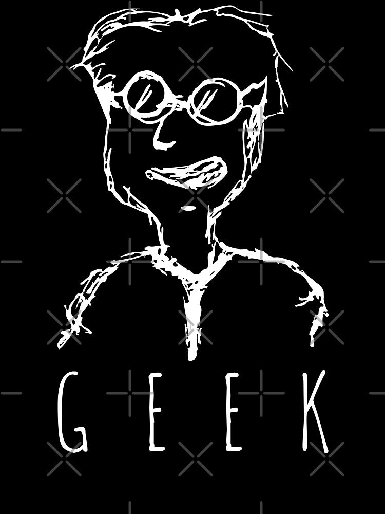 Funny Hand Drawn Geek Doodle Guy for the geeks at heart drk by DESPERATEANDY