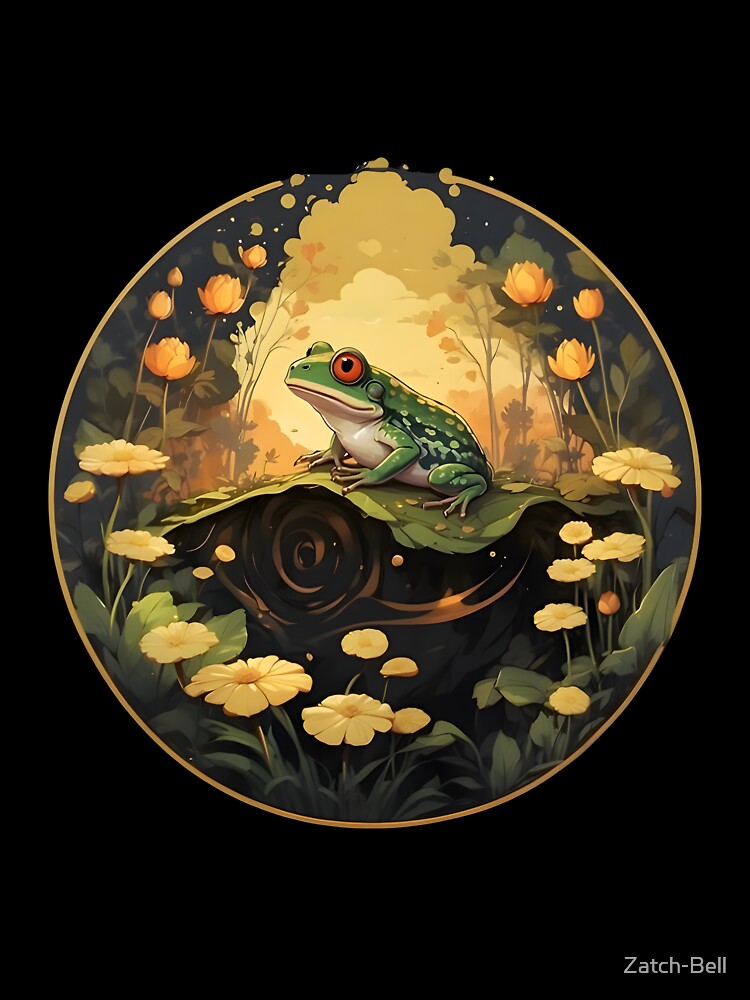 Cottagecore Frog with flowers by Zatch-Bell