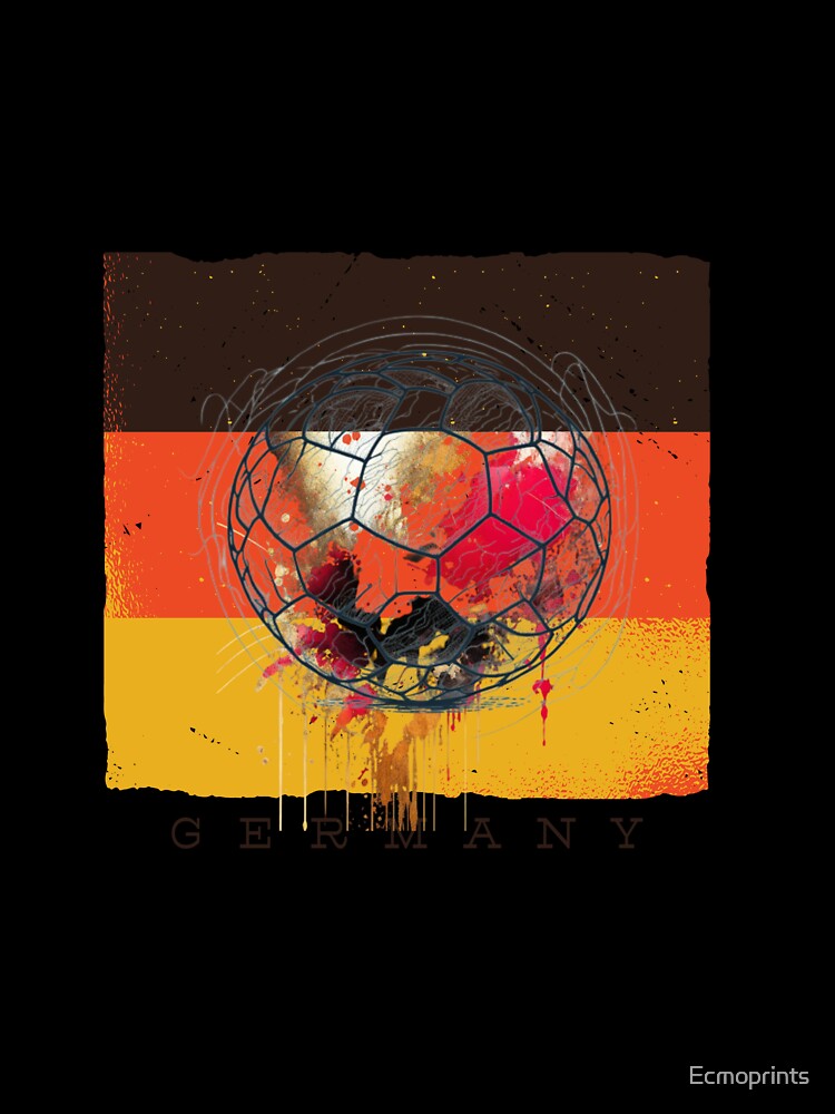 Germany football fan flag and ball by Ecmoprints