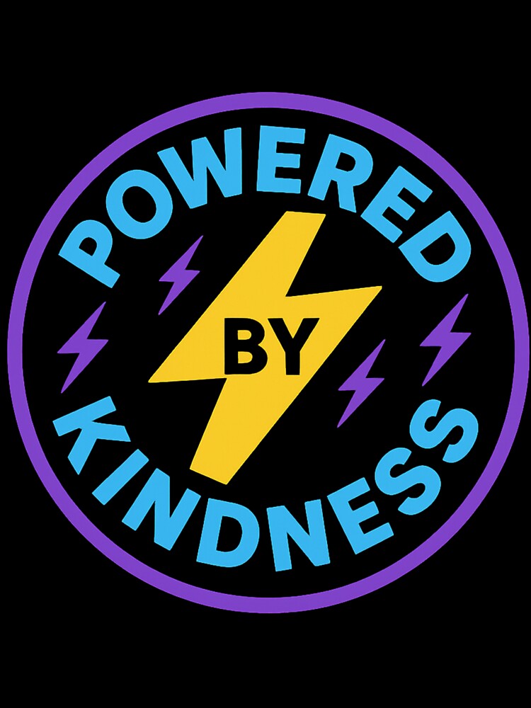 Powered by Kindness Lightning Bolt Retro Graphic Badge by CitySpoken