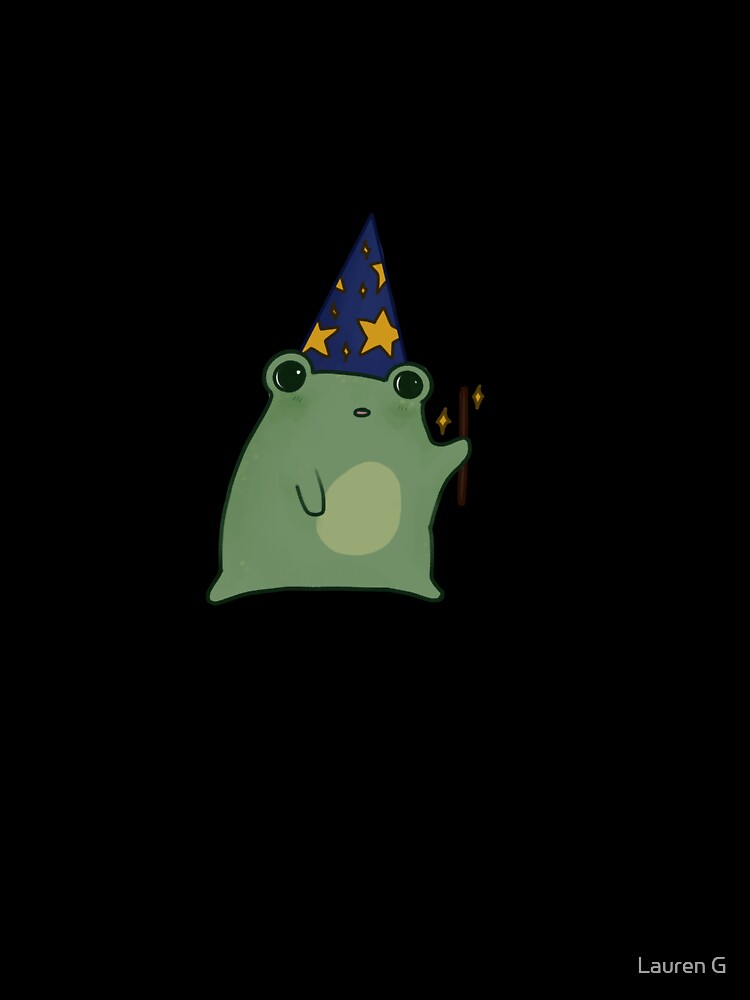 frog wizard with wand by Lauren G