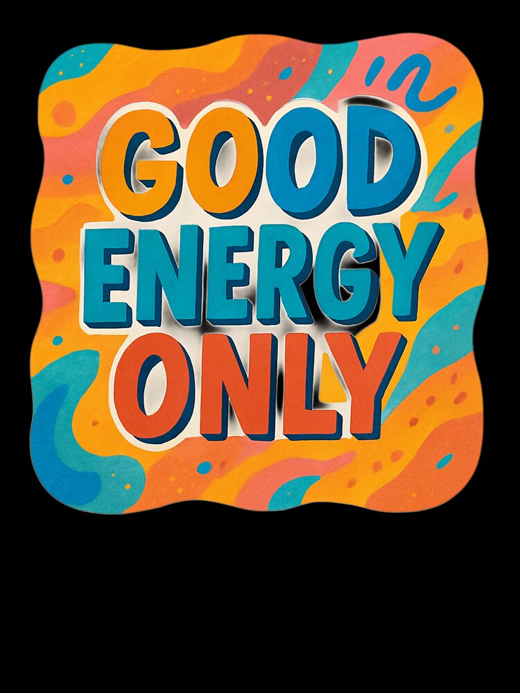 Good Energy Only – Positive Vibes Typography T-Shirt Design by rsuniquestyle