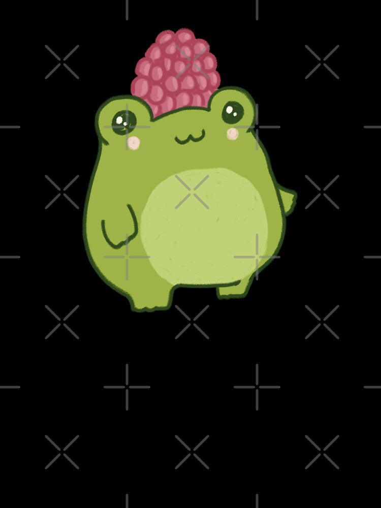 Pastel Raspberry Frog: Cute and Chubby Kawaii Cottagecore Aesthetic for Hipster Kidcore Fans by MinistryOfFrogs
