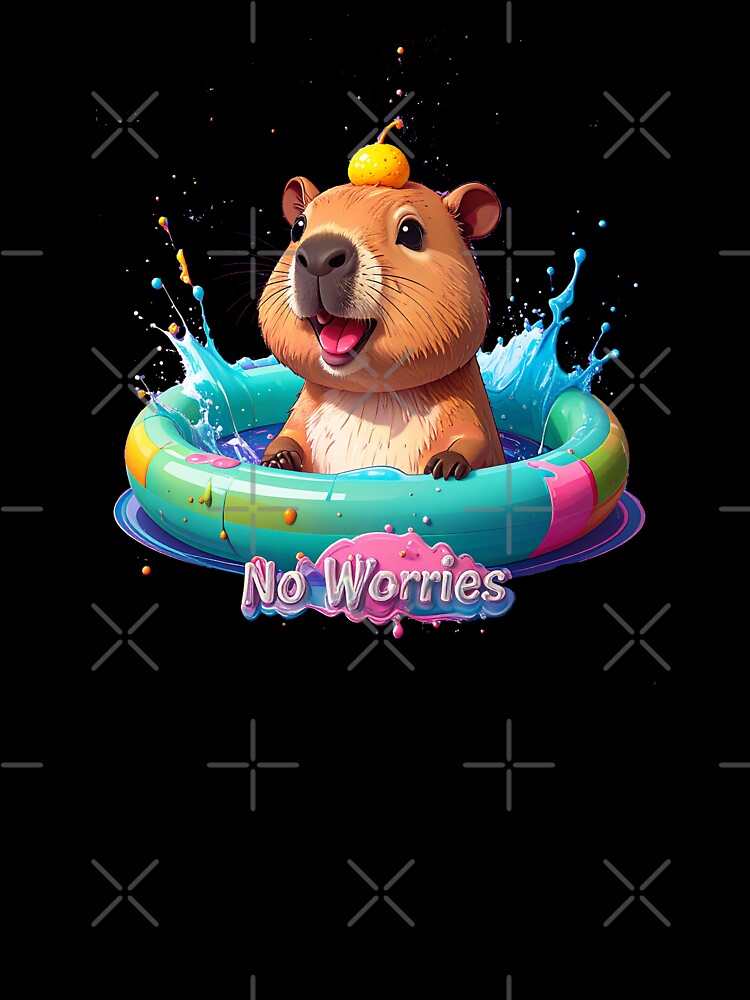 Stay Chill Cute Capybara Orange Fruit Figure by icemanphotos