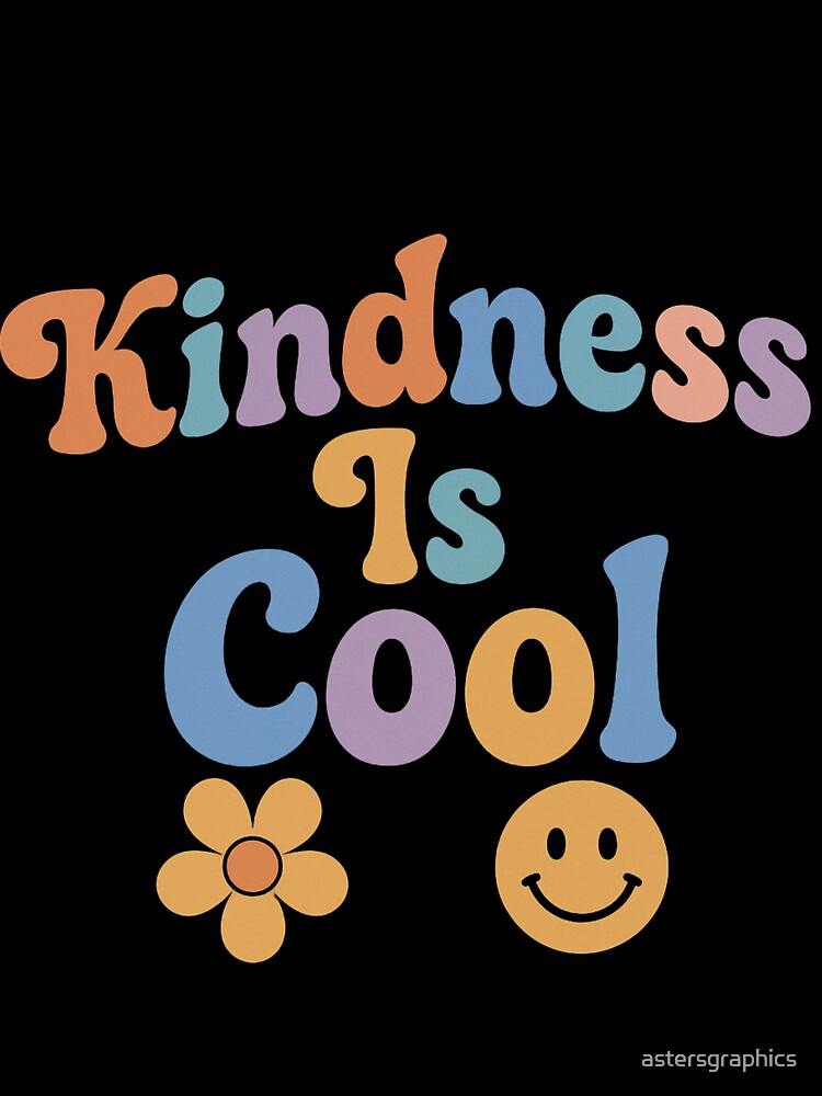 Kindness Is Cool – Retro Positive Quote Pastel Typography Design by astersgraphics