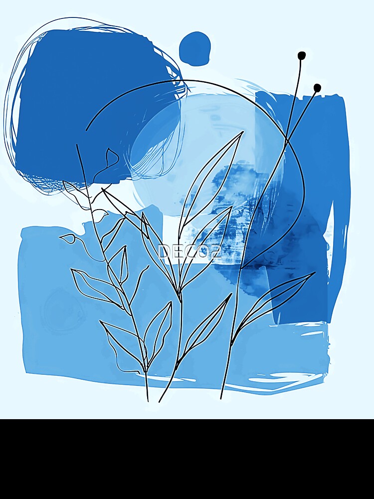 Boho-Style Cool Calming Blue Colors Abstract Art by DEC02