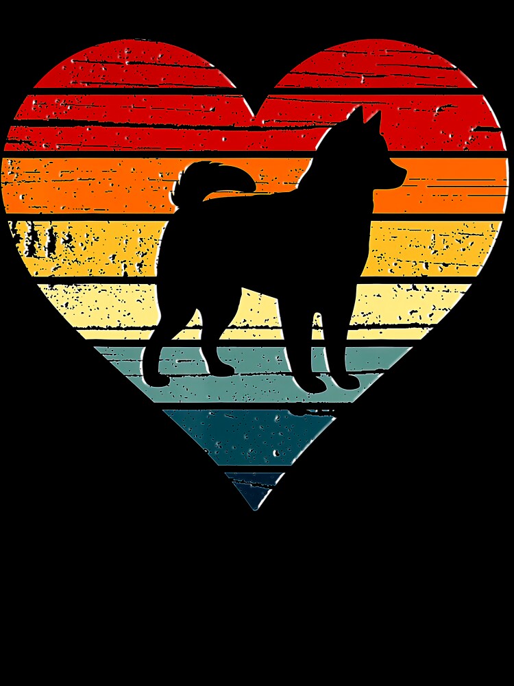 Alaskan Klee Kai Dog Vintage Heart Mom Gift Valentines Tee Gift Love by BargerStore