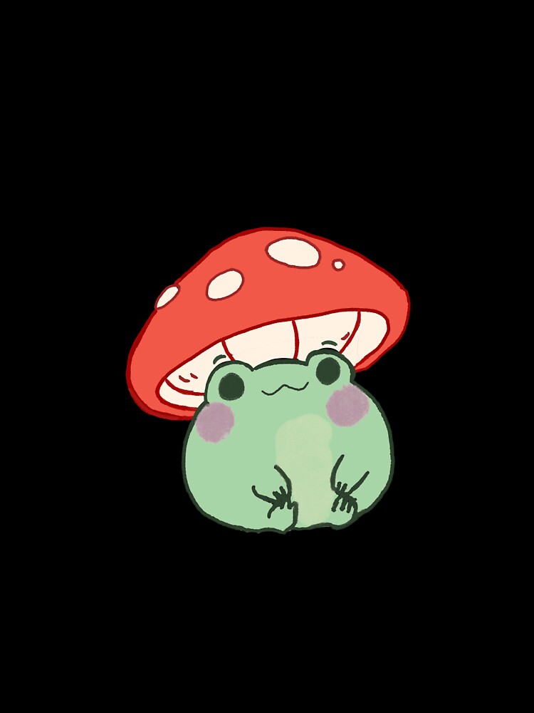 Mushroom hat frog by lilbeanzart