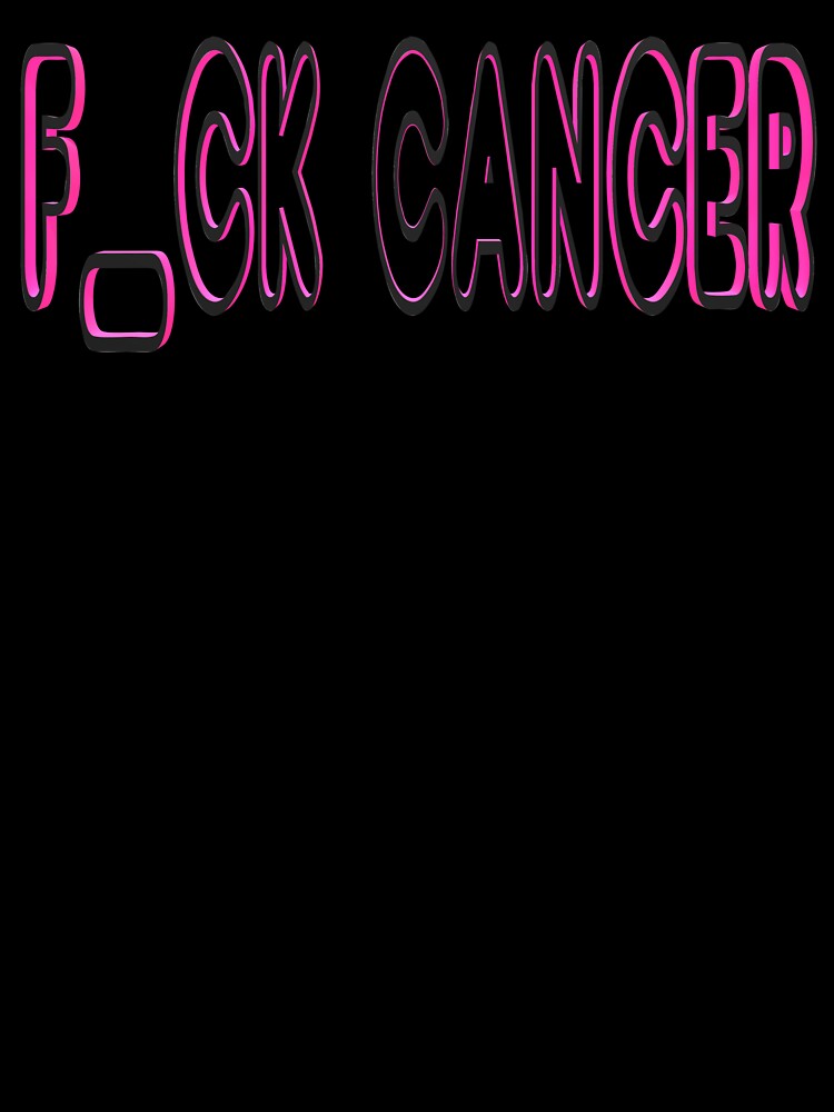 F Cancer Typography - Black and Pink by AmbientArtCo