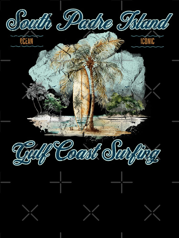 Vintage South Padre Island Gulf Coast Surfing Design by OceanIconic