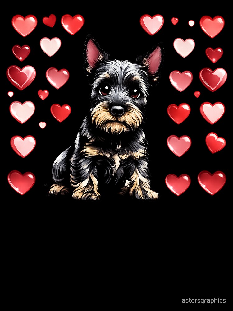 Cute Schnauzer Dog Mom Love Sticker | Kawaii Retro Puppy Hearts Aesthetic by astersgraphics