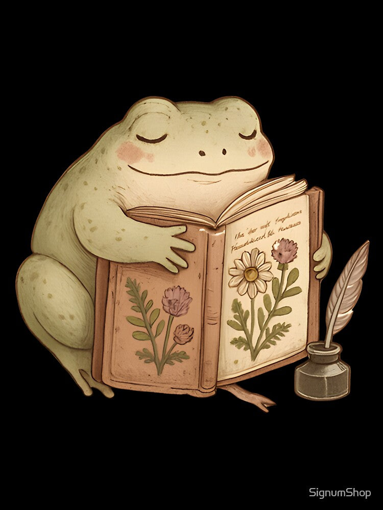 Cottagecore Frog with Pressed Flower Journal by SignumShop