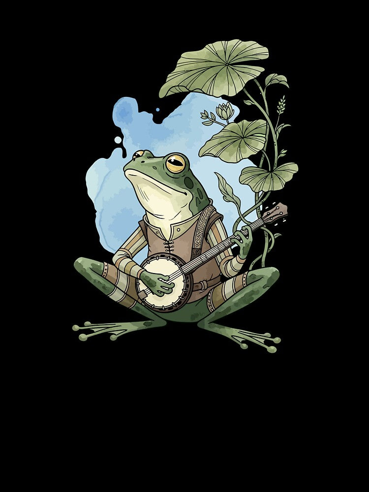 Cute Frog Playing Banjo Aesthetic by StudioJohan