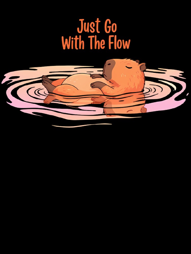 Just Go With The Flow Capybara - Floating Zen Animal by FreshPrintCo