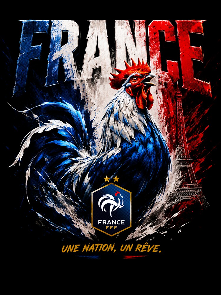 France Football Rooster | French Soccer Fan Vintage Graphic | Bleu Blanc Rouge Supporter by maseno