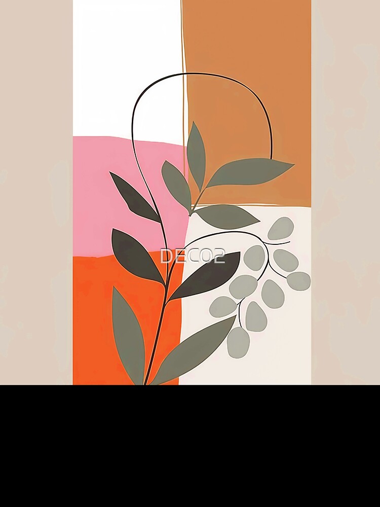 Boho Caramel Hues, Pink, And Orange Abstract Leaves by DEC02