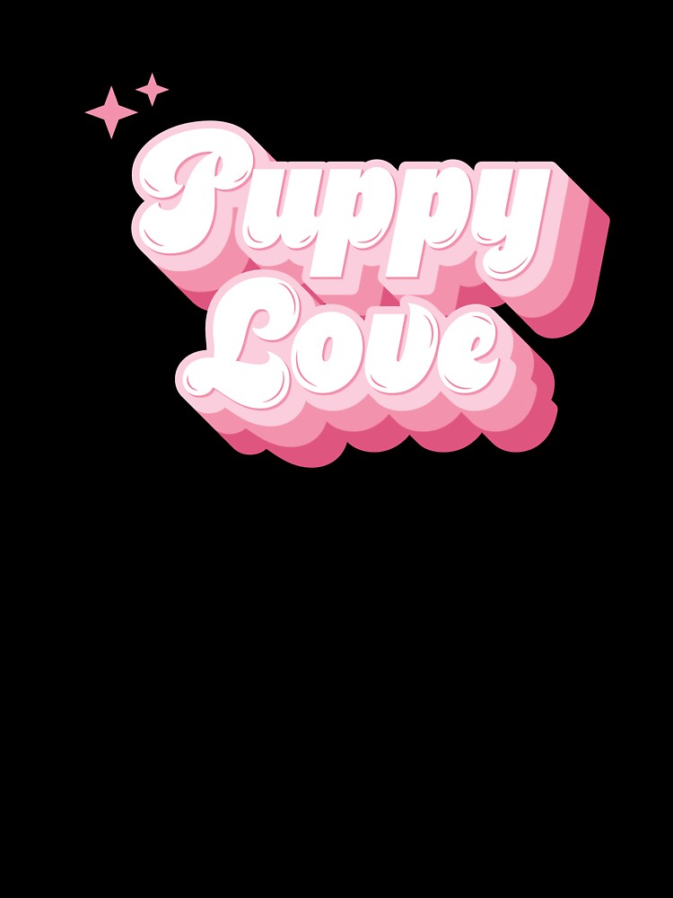 Puppy Love Pink Retro Typography by KodiakGoods