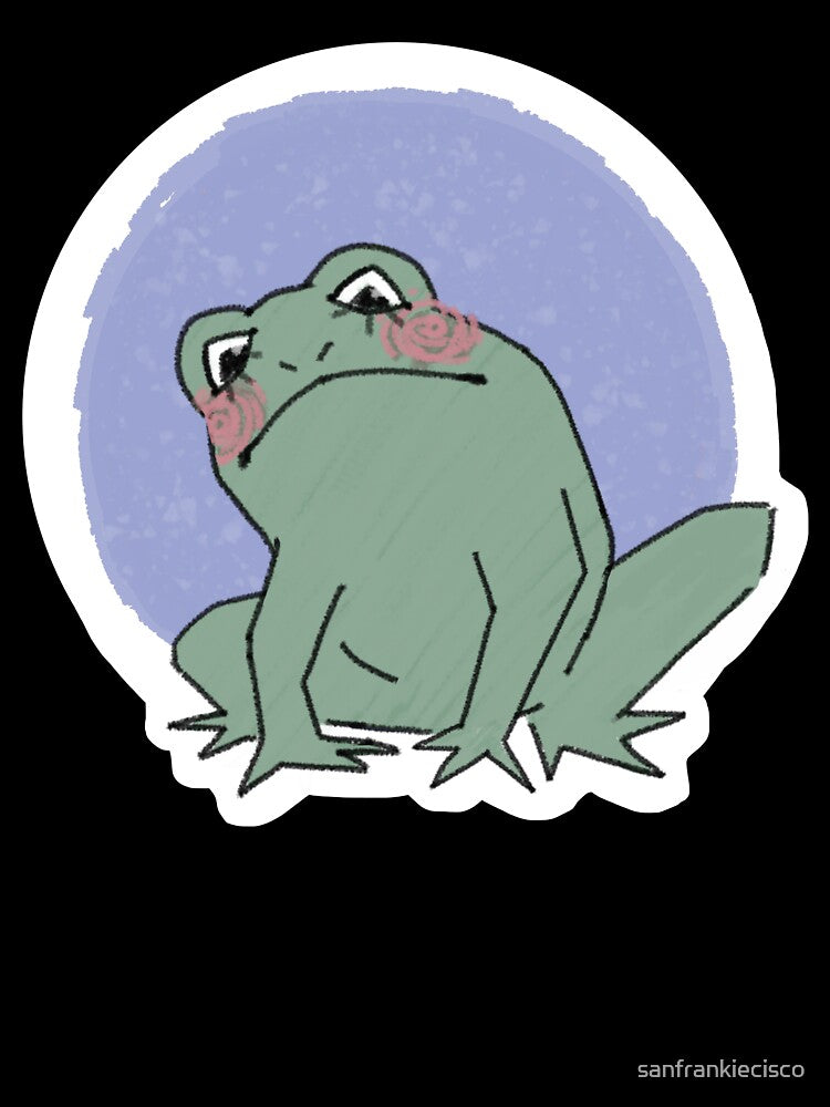 curious frog (blue) by sanfrankiecisco