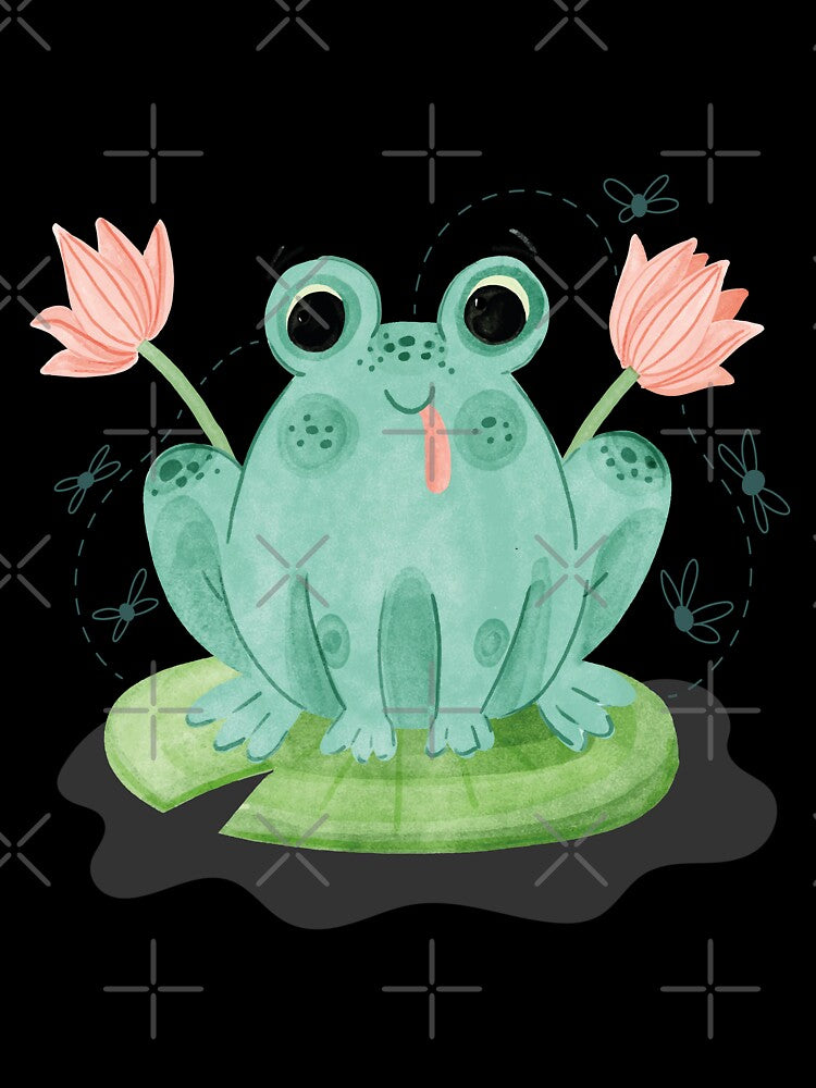 funny & Cute Cottagecore Aesthetic Frog by FreeMood