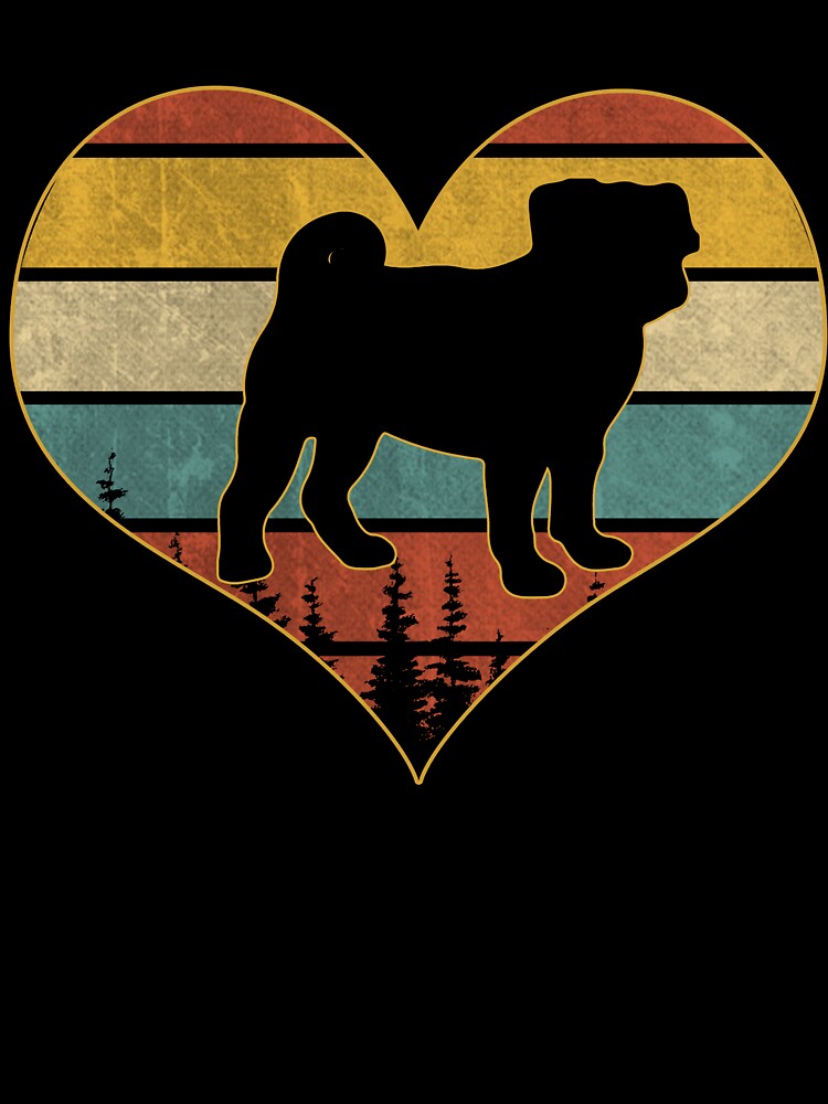 Retro vintage pug heart by gastonfongemie