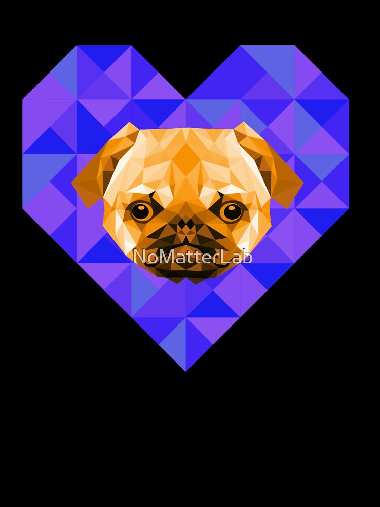 Geometric Pug - Pastel Retro 70's by NoMatterLab