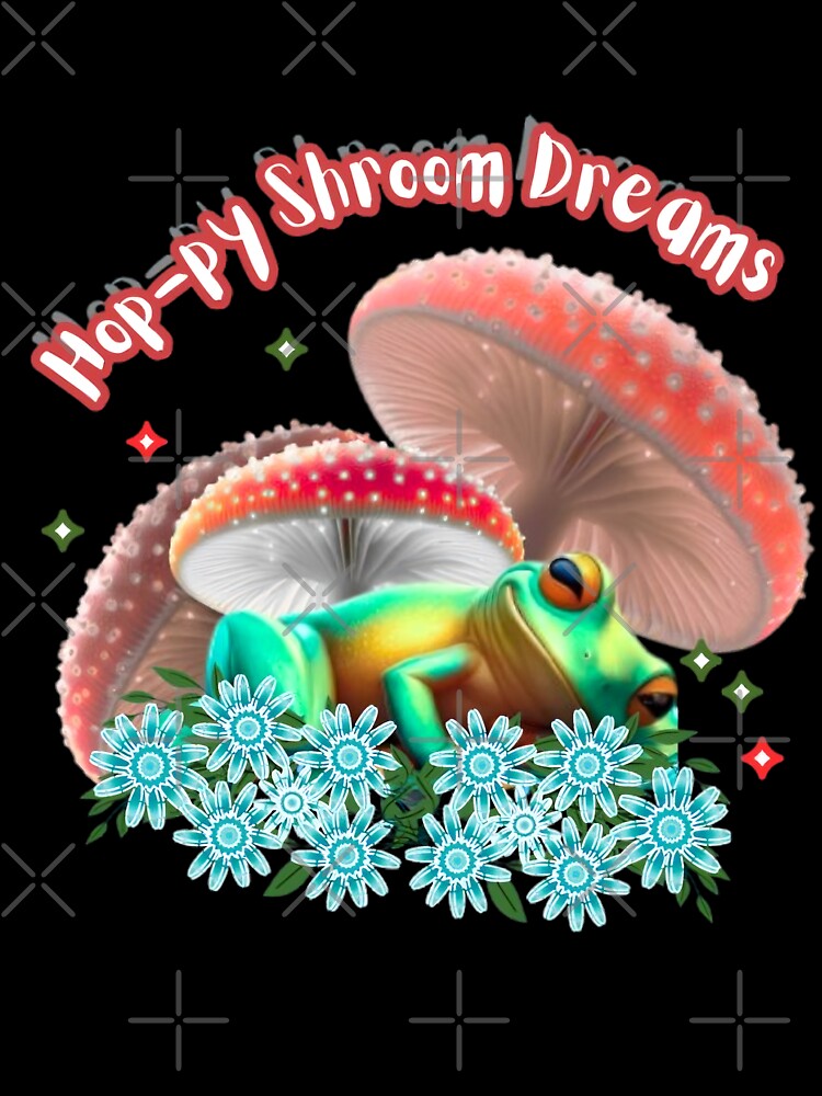 Hop-py Shroom Dreams – Cute Sleepy Frog Aesthetic Mushroom Design by HopeAndHustle