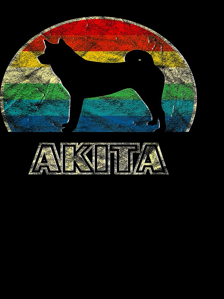 Akita Vintage Style Dog Tee Gift Love by BargerStore