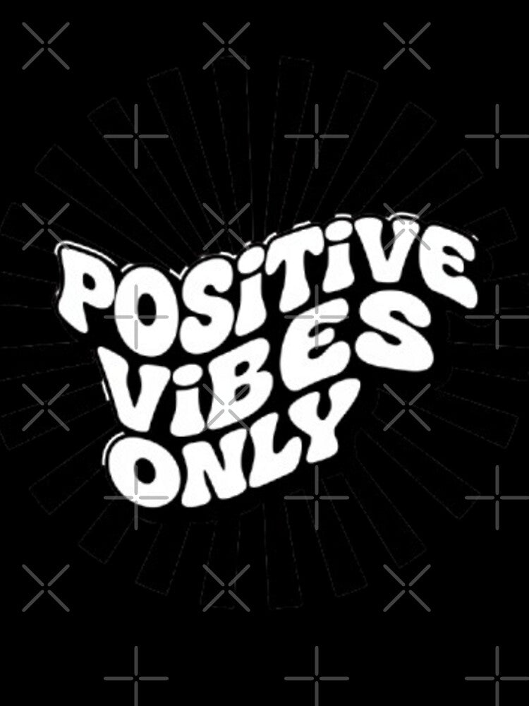 Retro 70s Positive Vibes Only Rainbow Sunburst Typography by zdzdesigner