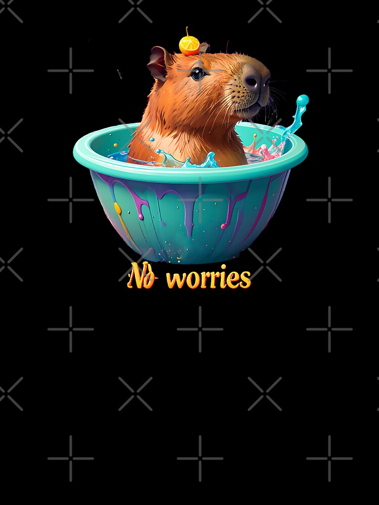 No Worries Cute Capybara Orange Fruit Figure by icemanphotos