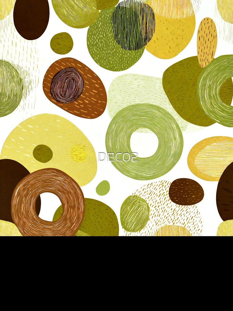 Boho Olive-Green, Yellow, And Brown Abstract Designs by DEC02