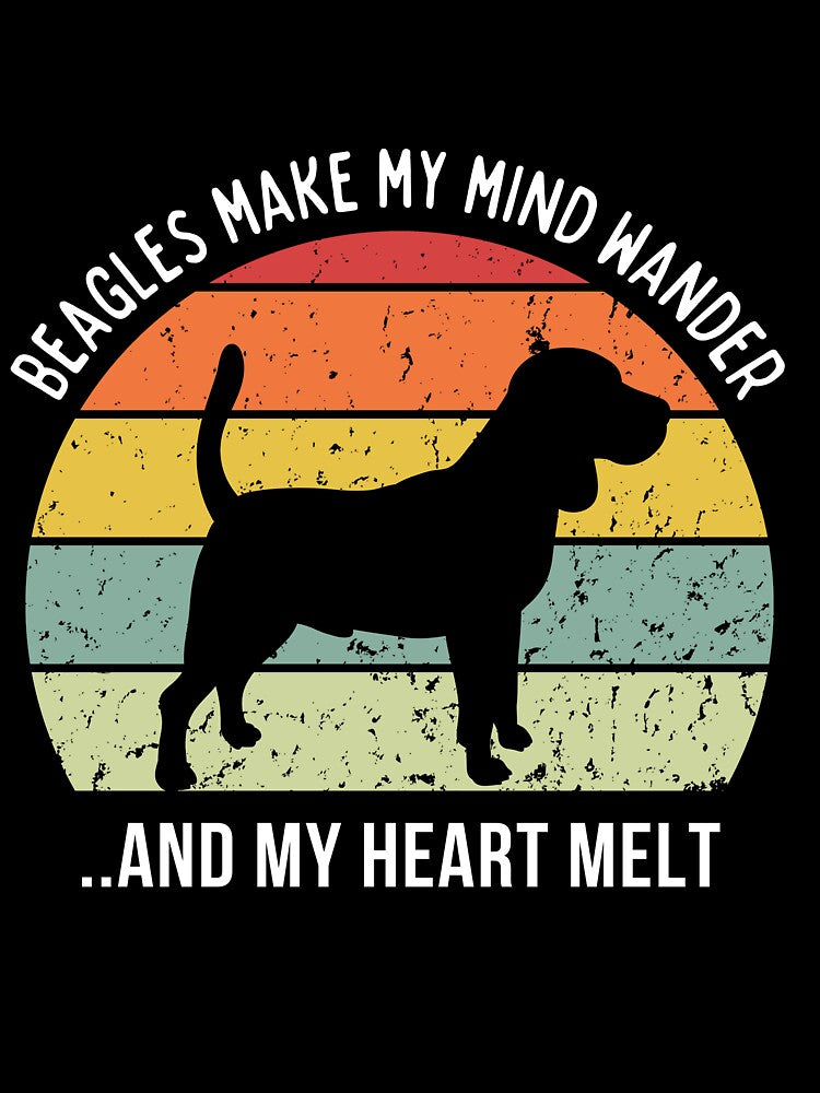 Cute Retro Sunset Beagle lover design - white text by 29Bumblebee