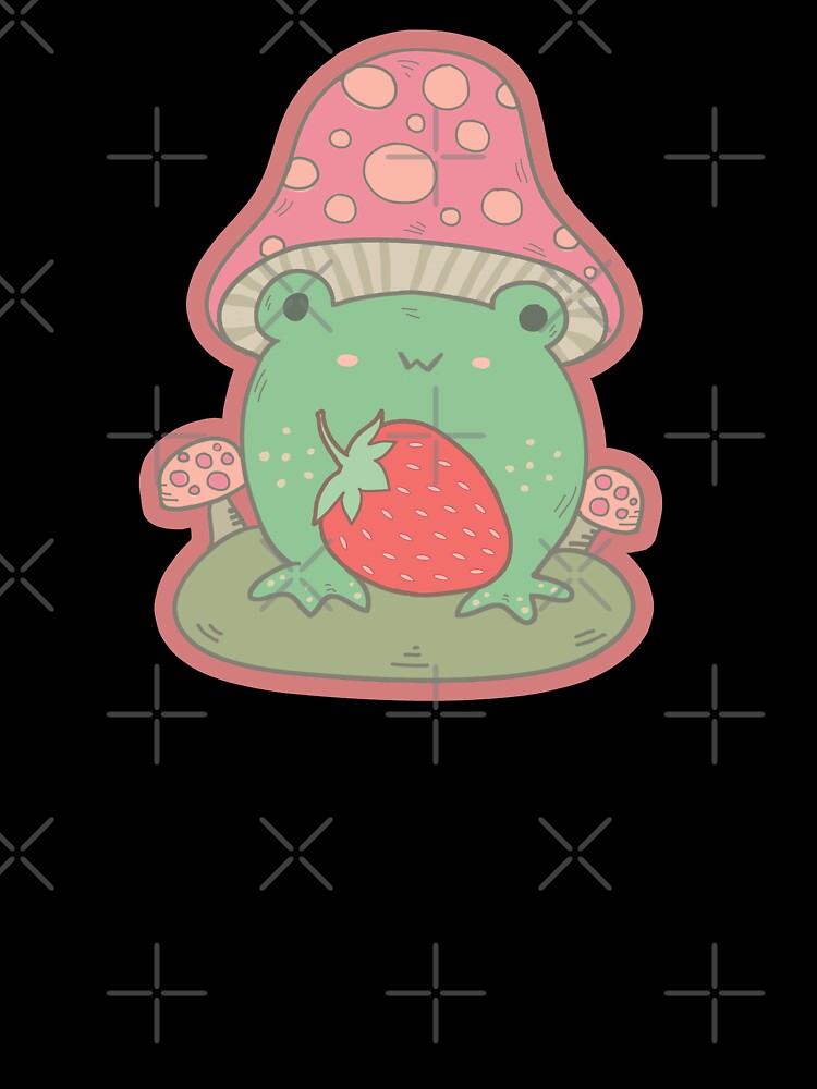 Strawberry Frog Cottagecore Aesthetic by GrimButterfly