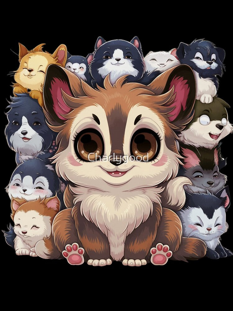 Kawaii Animals Paint Art 3D Model by Charlygood